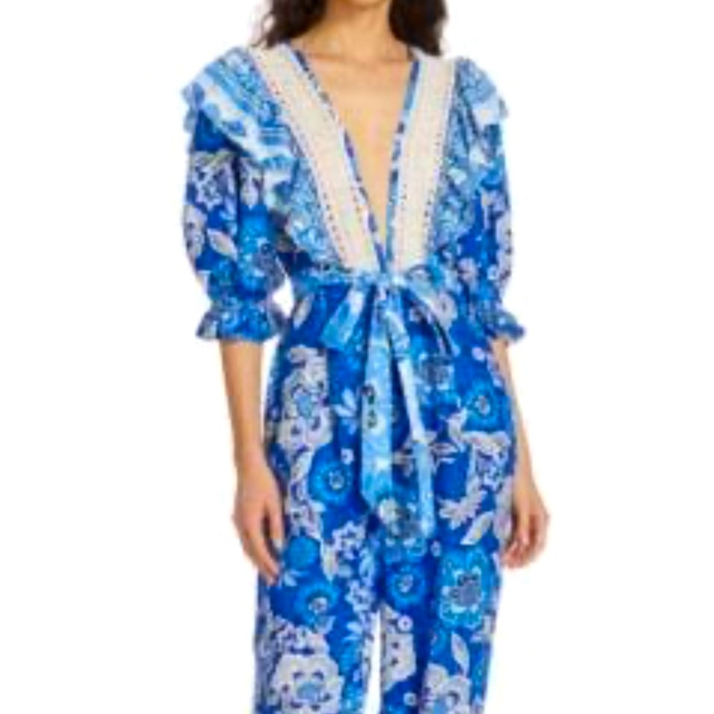 Farm Rio Full of Flowers jumpsuit, NWT